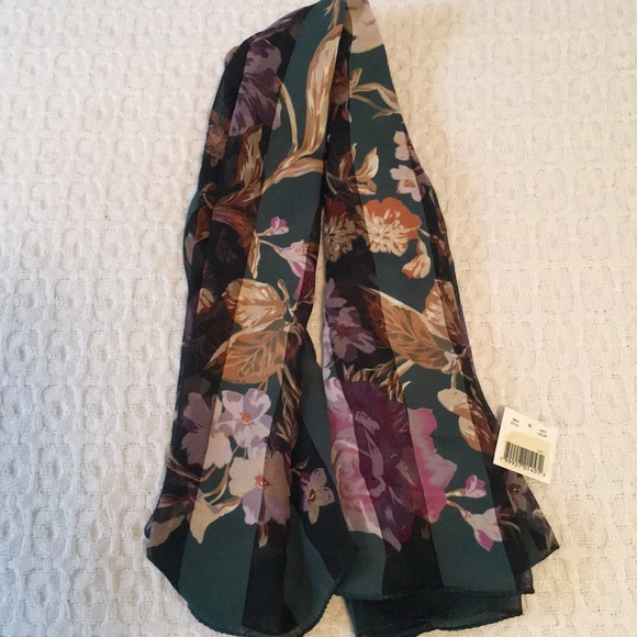 Elaine Gold Colorful Florals Polyester Scarf NWT - Picture 7 of 7